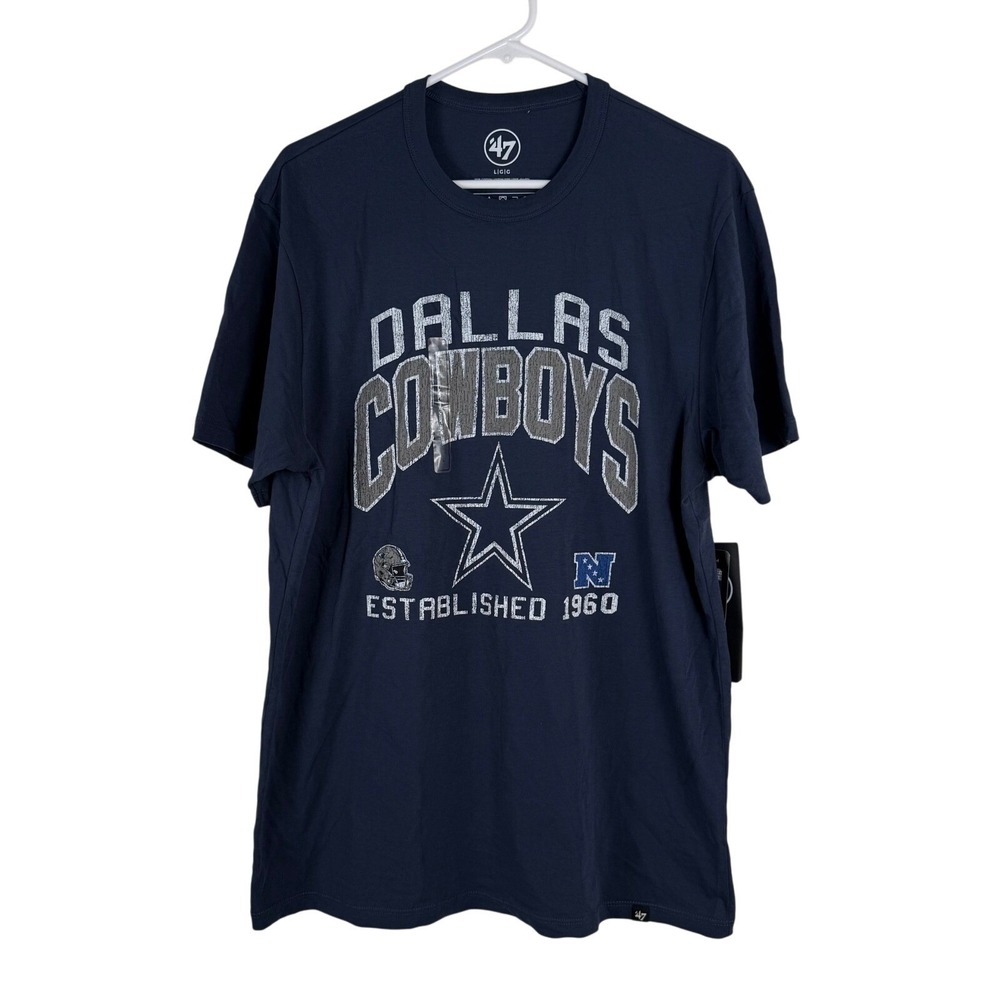 47 Brand Dallas Cowboys NFL T-Shirt Mens Large Atlas Blue Short Sleeve NEW